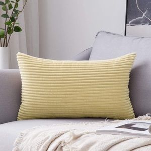 Yellow velour pillowcase